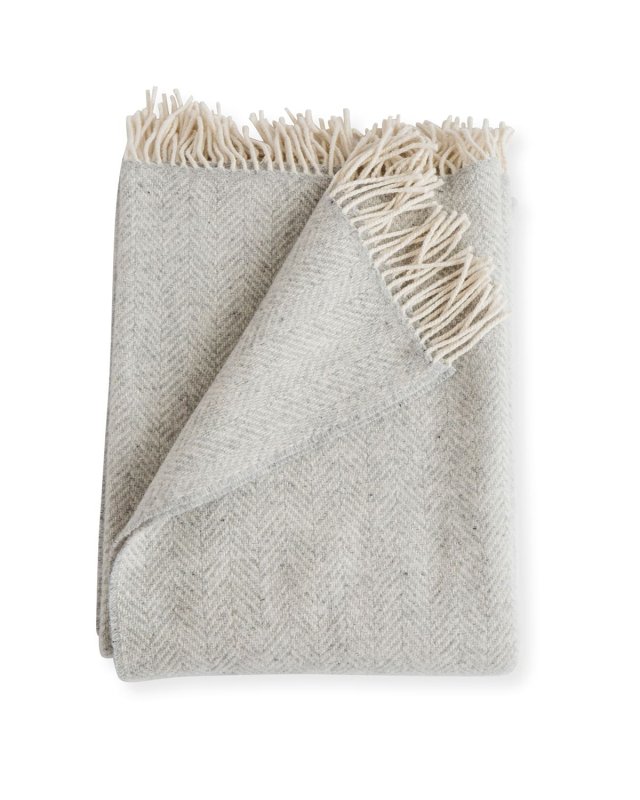 Herringbone Throw, Fog