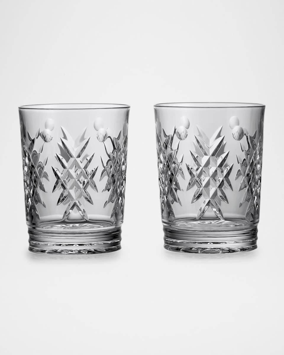 Winter Wonders Holly 13.5 oz. Double Old-Fashioned Glasses, Set of 2