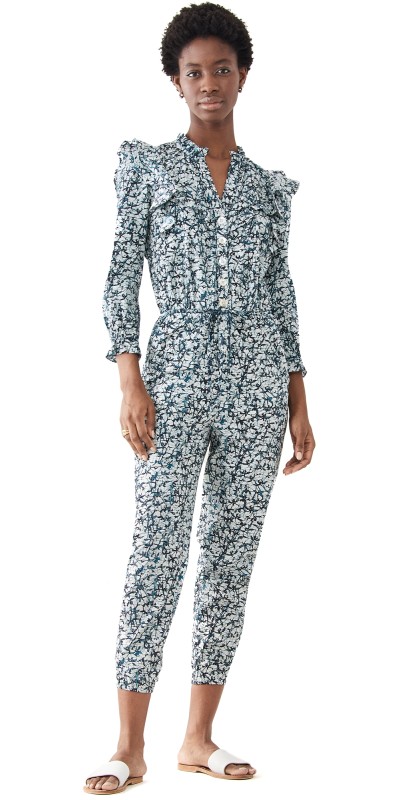 Veronica Beard Tanay Jumpsuit Off White/Navy