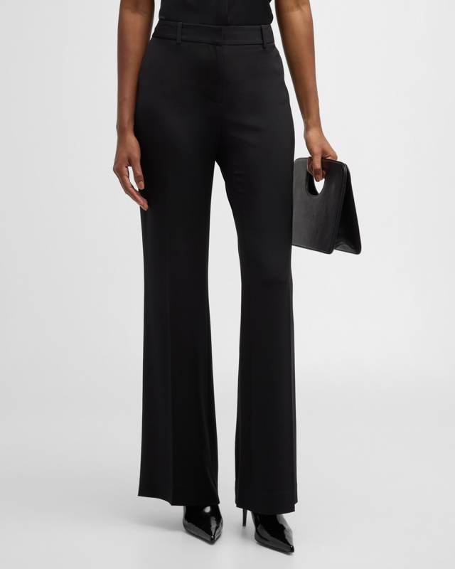 Alaska Straight-Leg Stretch Silk Pants