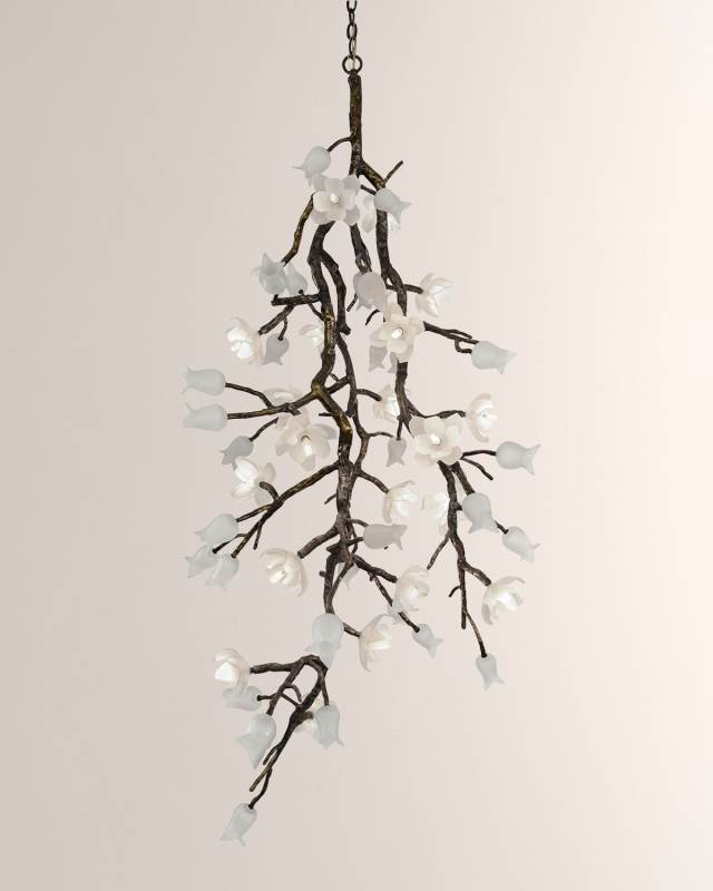 Churippu Magnolia & Tulip 36" Vertical 21-Light Chandelier