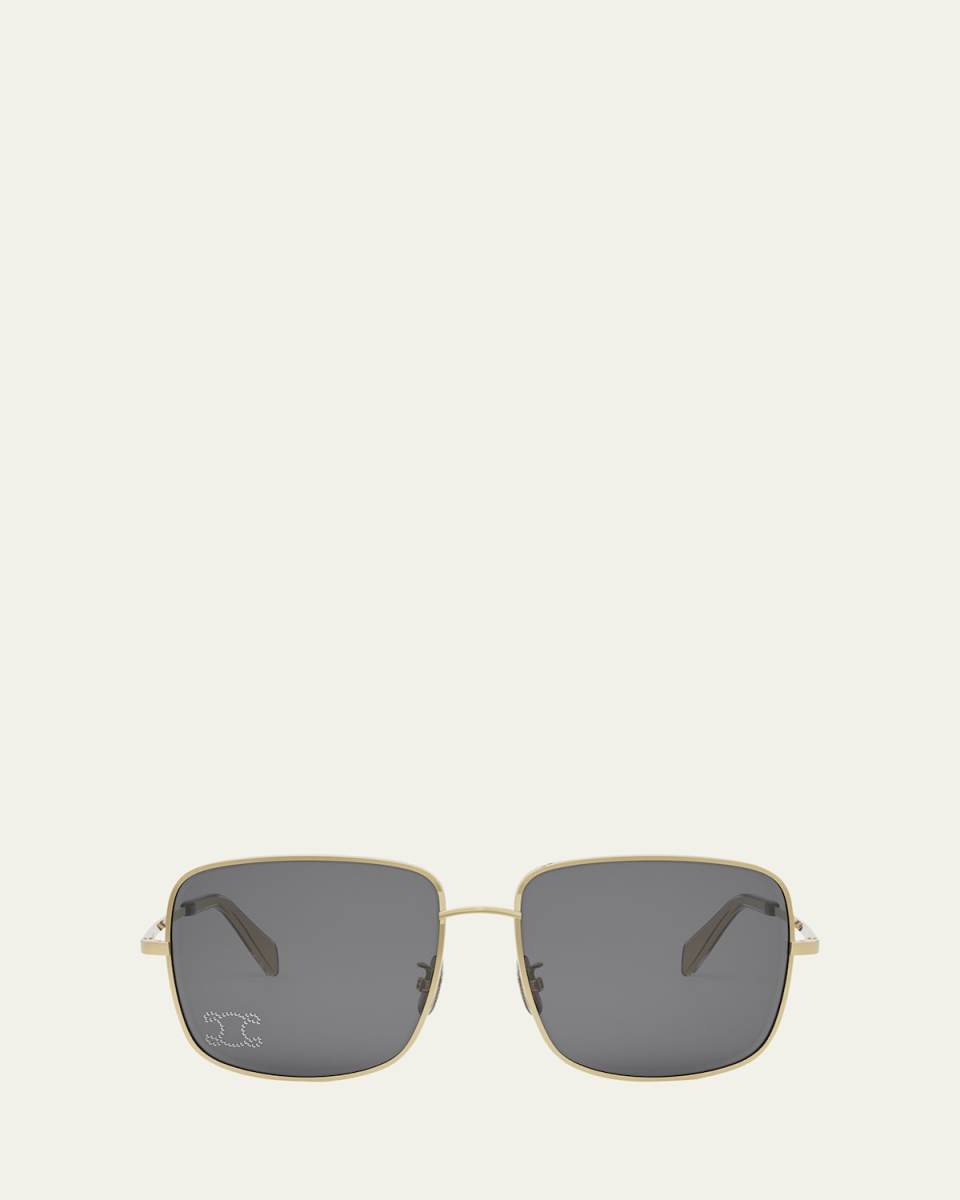 Embellished Triomphe Metal Square Sunglasses