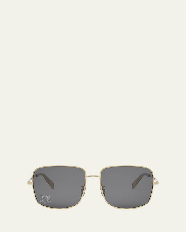 Embellished Triomphe Metal Square Sunglasses