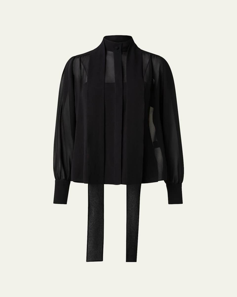 Organza Button Down Blouse