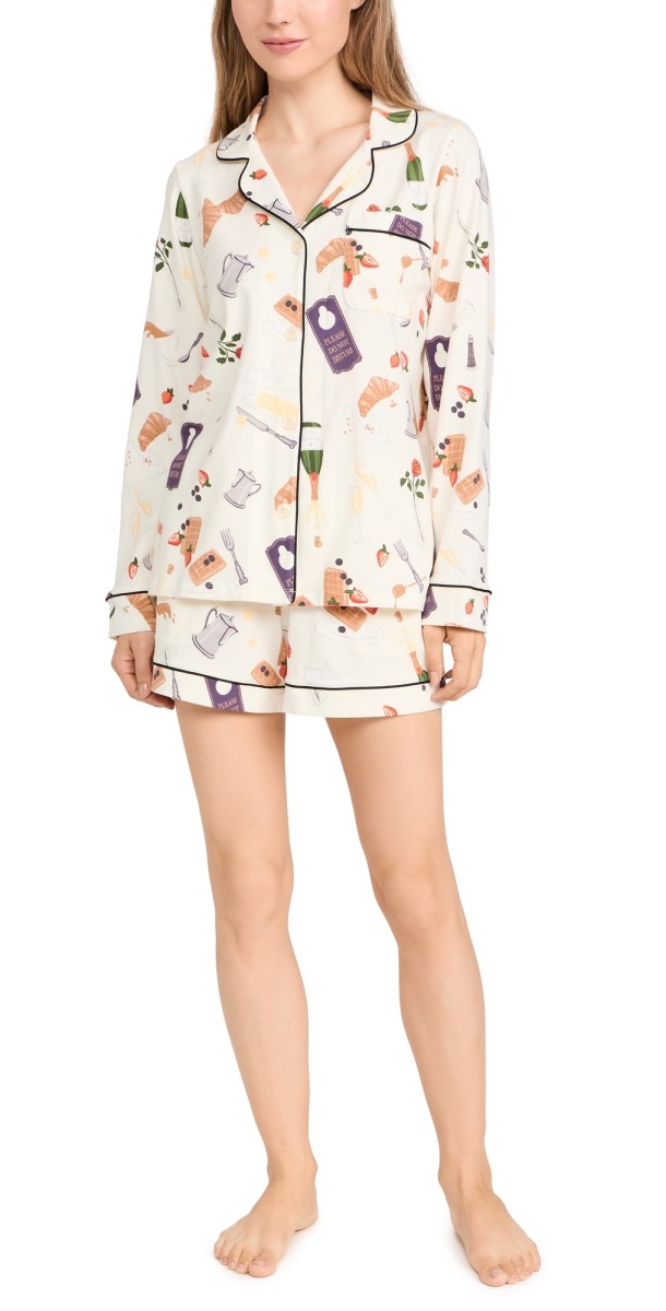 BedHead PJs Long Sleeve Boxer PJ Set Breakfast In Bed