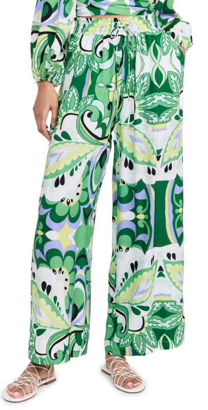 Playa Lucila Paisley Pants Green Paisley