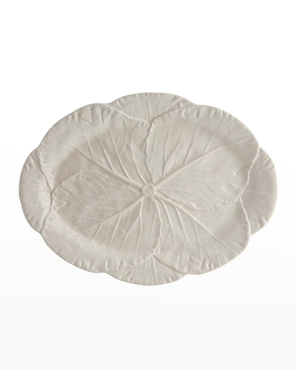 Cabbage 17" Oval Platter, Beige