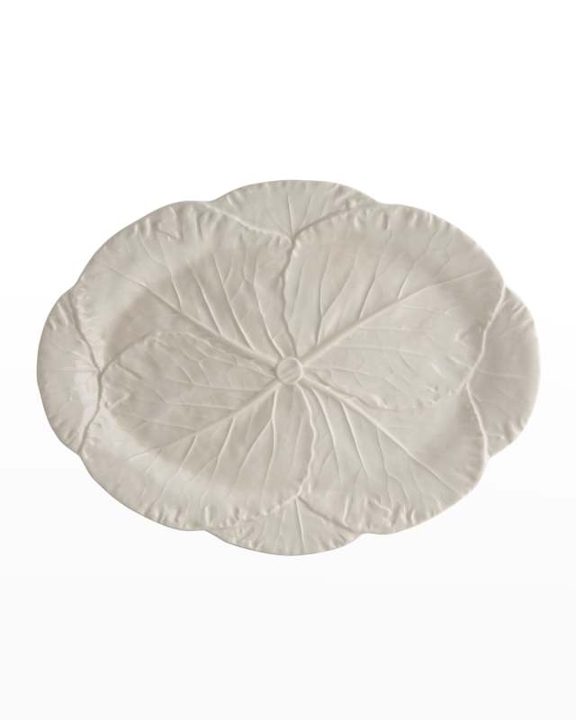 Cabbage 17" Oval Platter, Beige