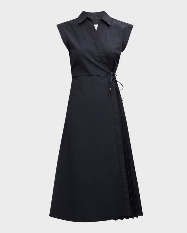 Shivon Cap-Sleeve Midi Wrap Dress