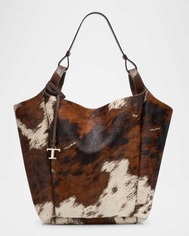 Horse-Print Calf Hair Hobo Bag