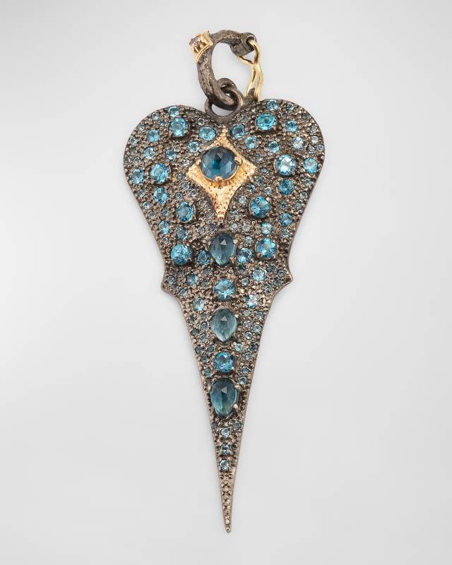 Blue Topaz Heart Pendant