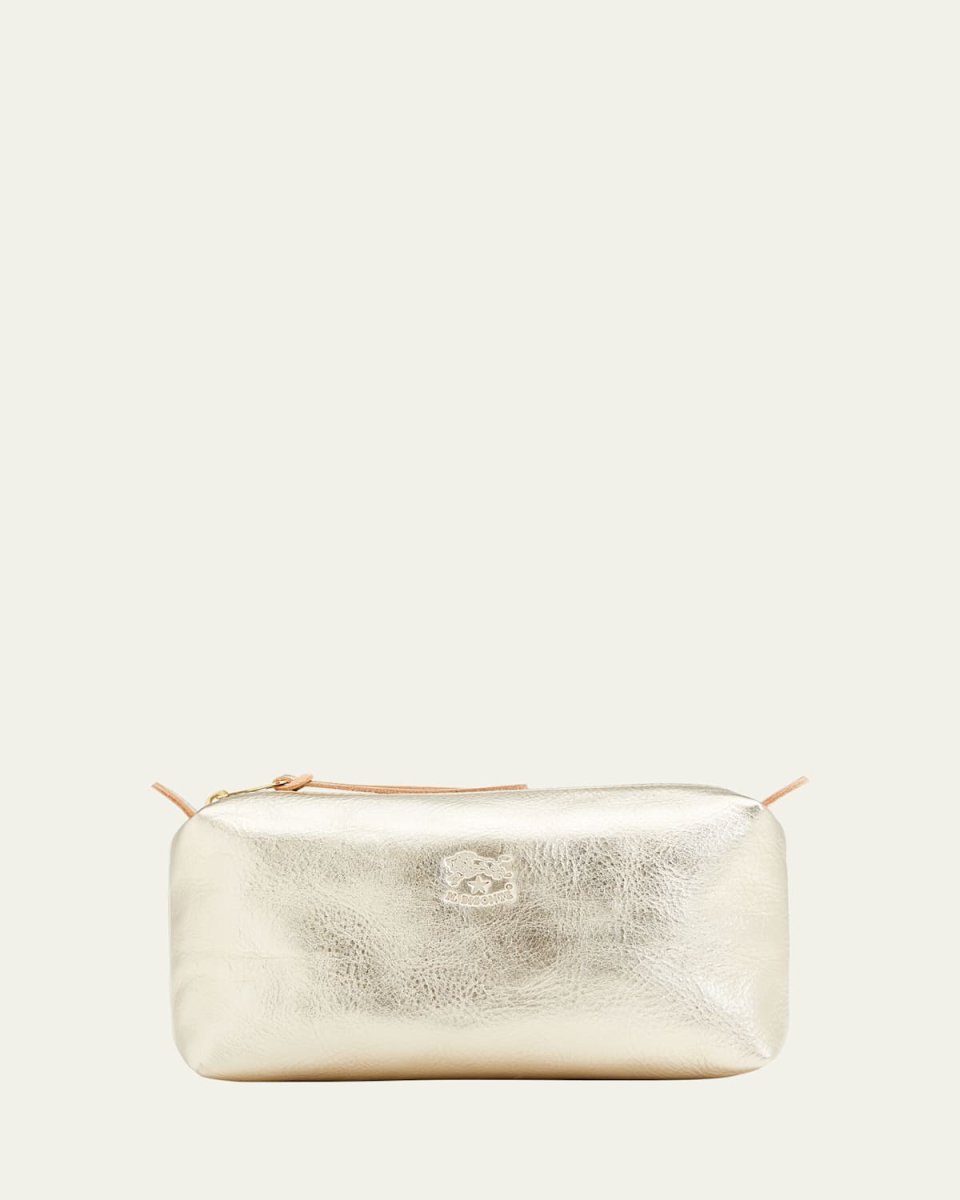 Classic Zip Leather Cosmetic Bag