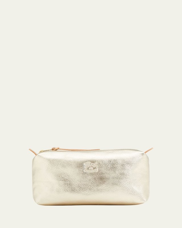 Classic Zip Leather Cosmetic Bag