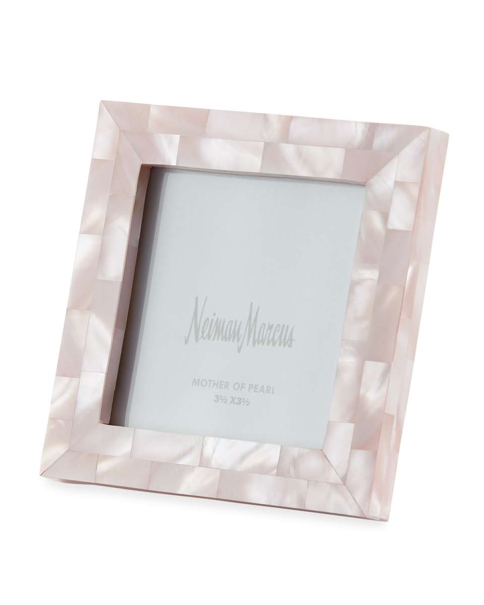 Mother-of-Pearl Picture Frame, Pink, 3.5" x 3.5"
