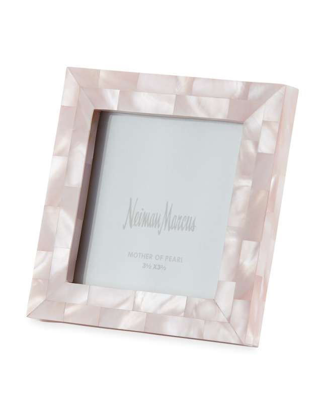 Mother-of-Pearl Picture Frame, Pink, 3.5" x 3.5"