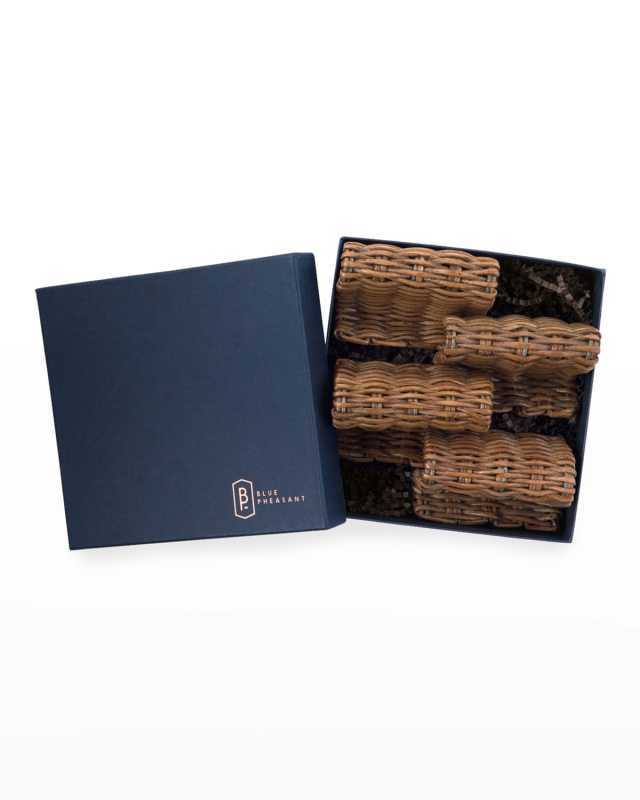 Gibson Honey Rattan Card Holders, Set of 4