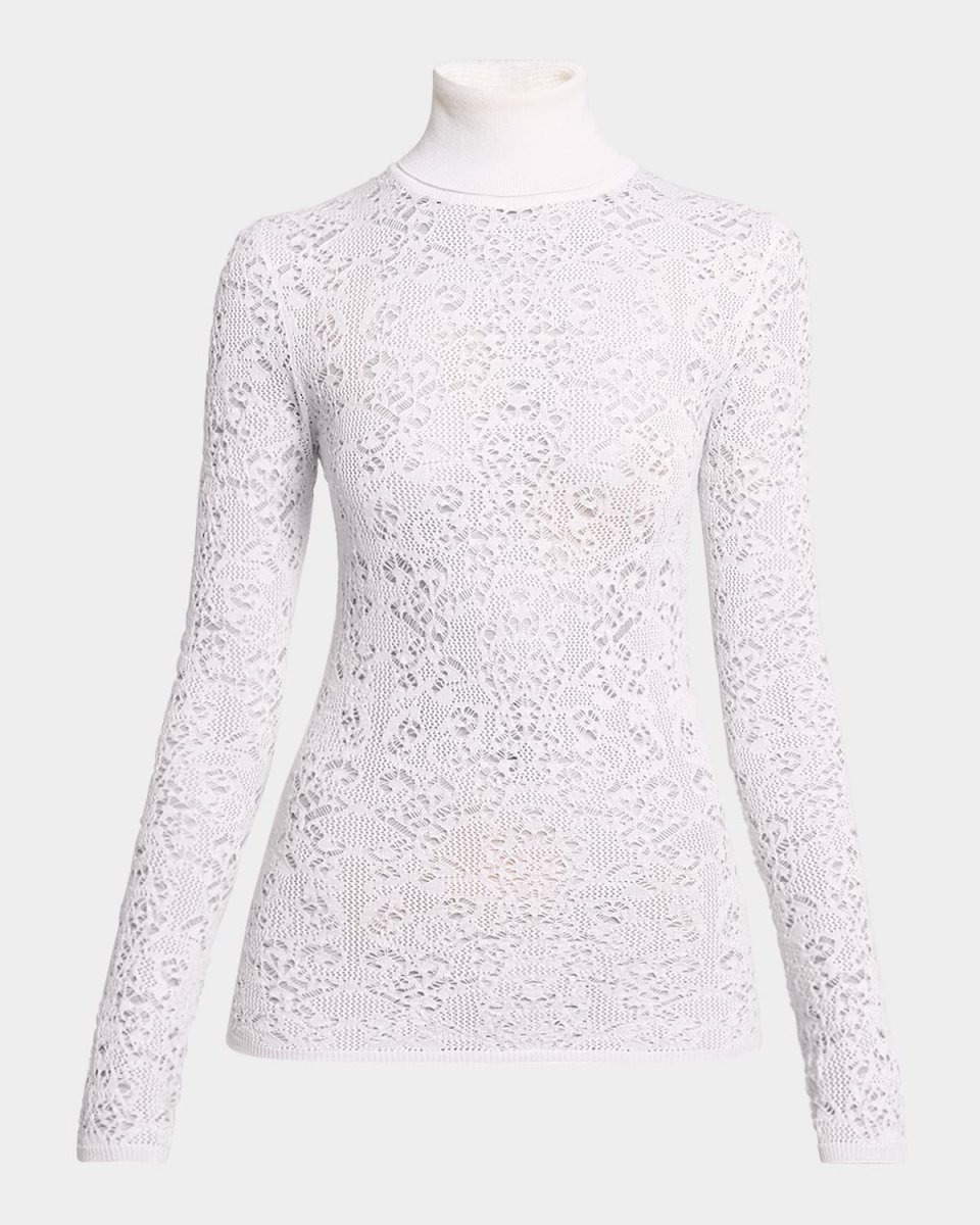 Meret Turtleneck Lace Net Sweater
