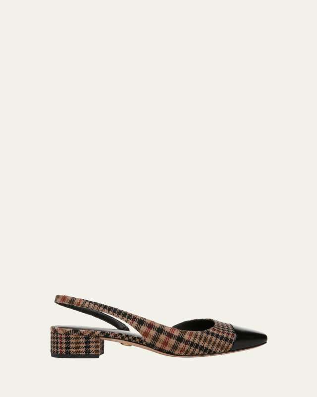 Cecile Plaid Slingback Ballerina Flats