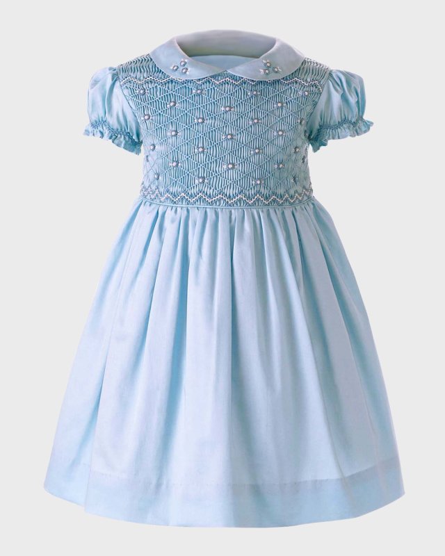 Girl's Rose Smocked Dress, Size 6M-24