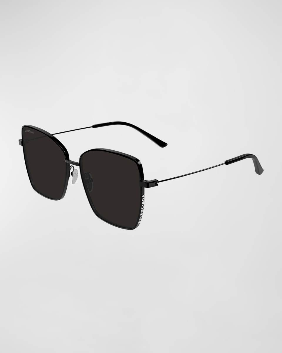 Thick Metal & Acetate Butterfly Sunglasses