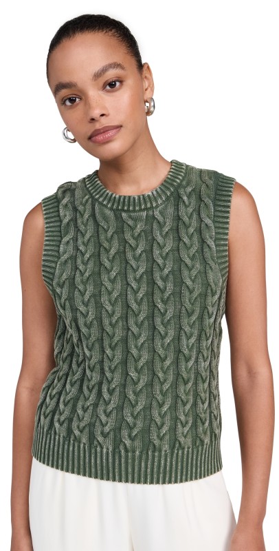 Faherty Sunwashed Sweater Vest Beetle
