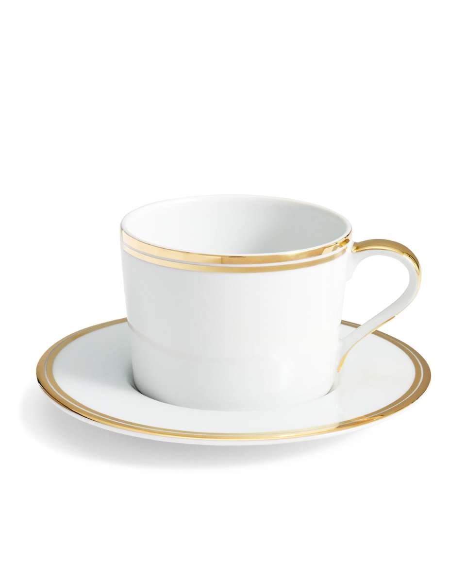 Wilshire Tea Cup and Saucer, Gold