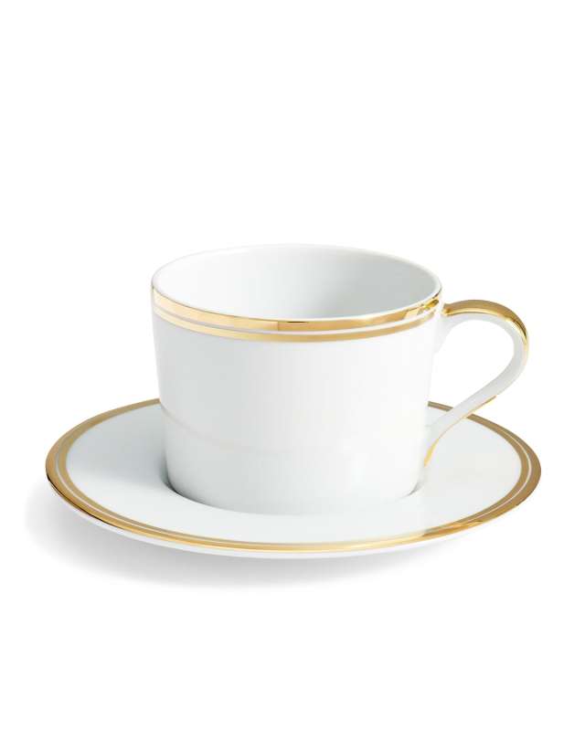 Wilshire Tea Cup and Saucer, Gold