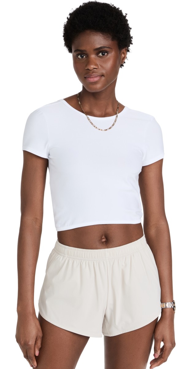Beyond Yoga Featherweight Twist Out Tee Cloud White