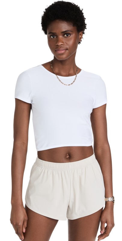 Beyond Yoga Featherweight Twist Out Tee Cloud White