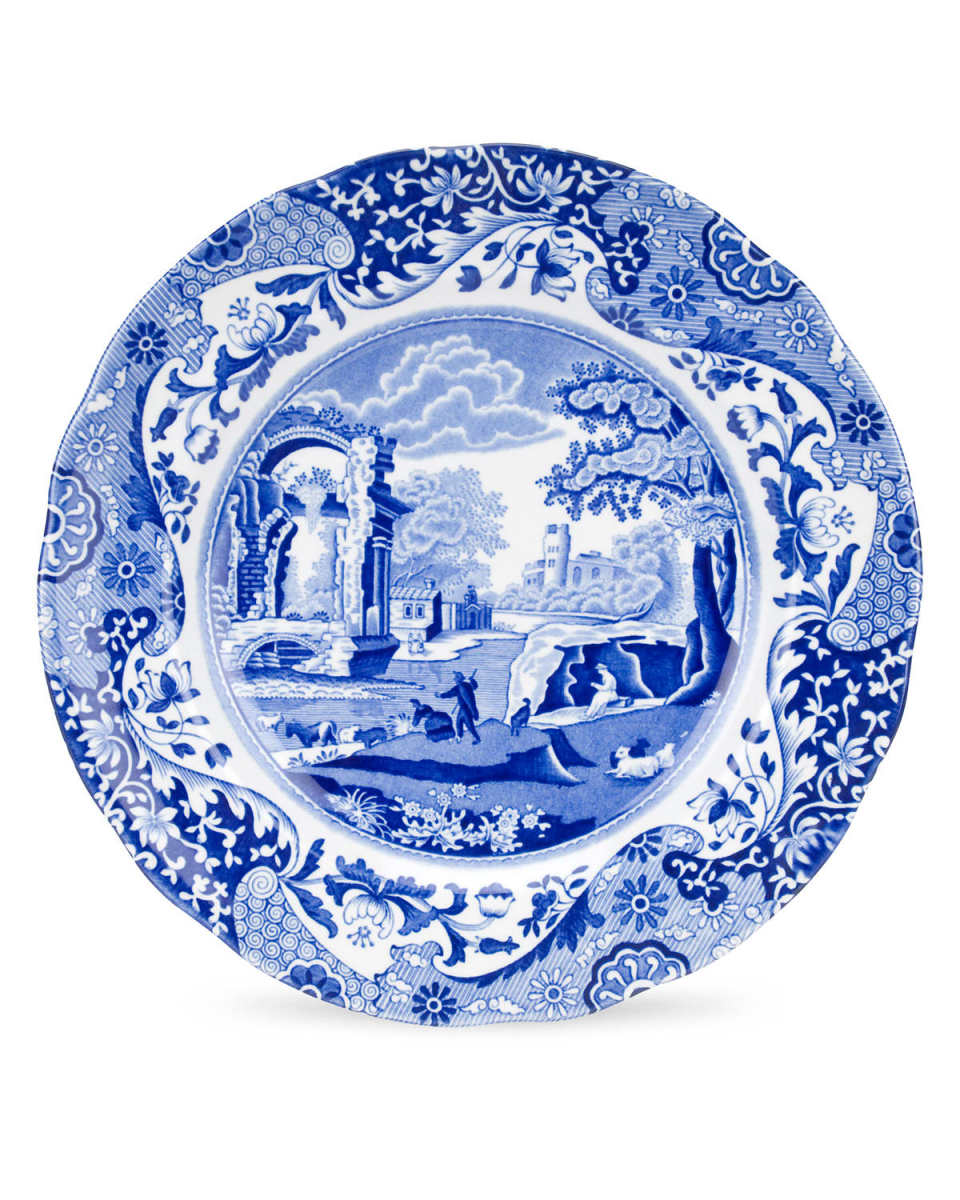 Blue Italian Luncheon Plates, Set of 4