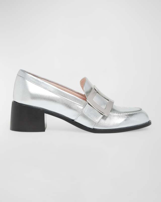 Viv Rangers Buckle Metallic Loafers