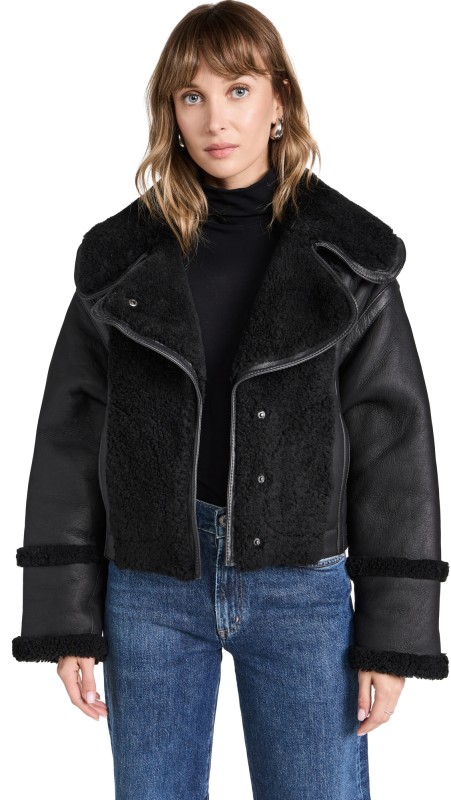 Victoria Beckham Shearling Jacket Black/Black