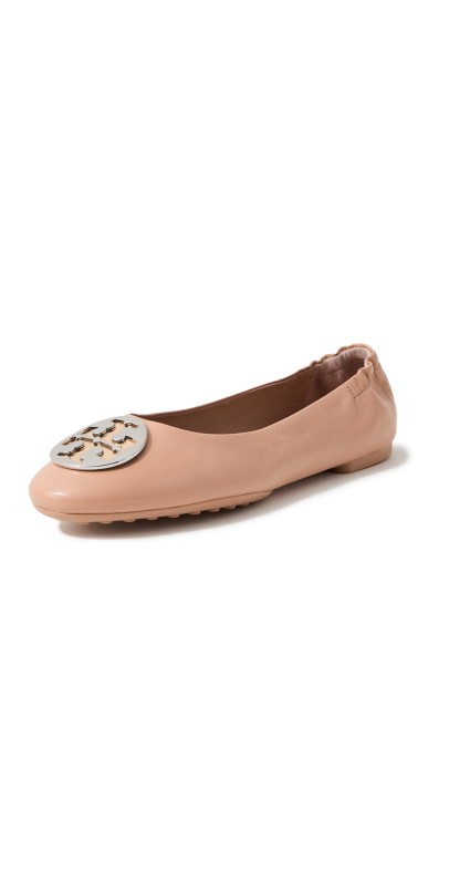 Tory Burch Claire Ballet Flats LIGHT SAND / GOLD / SILVER