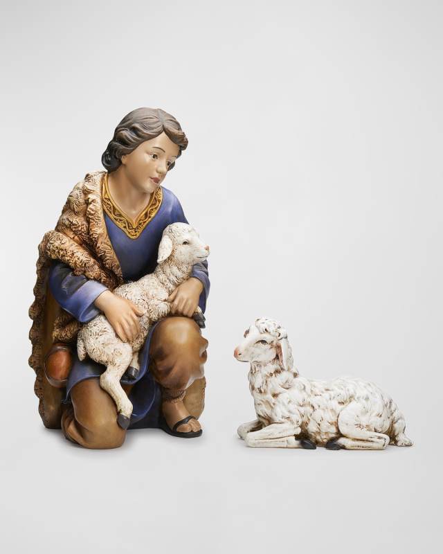 11.25"H Two-Piece St Shepherd/Lamb 19" Scale Nativity Figure