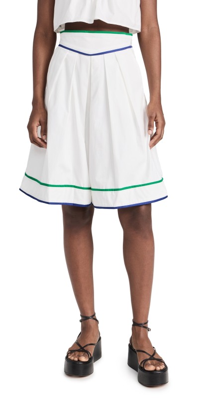 De Loreta Paiche Shorts White/Ocean