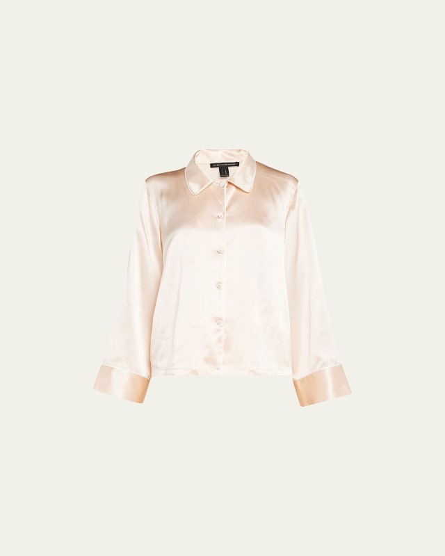 Kiki Button-Down Silk Lounge Top