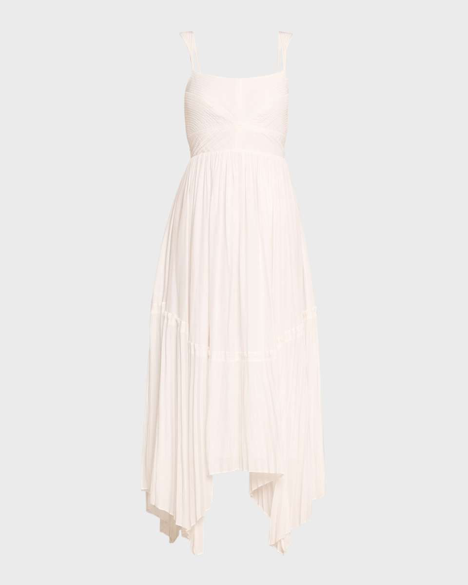 August Pleated Handkerchief Dress