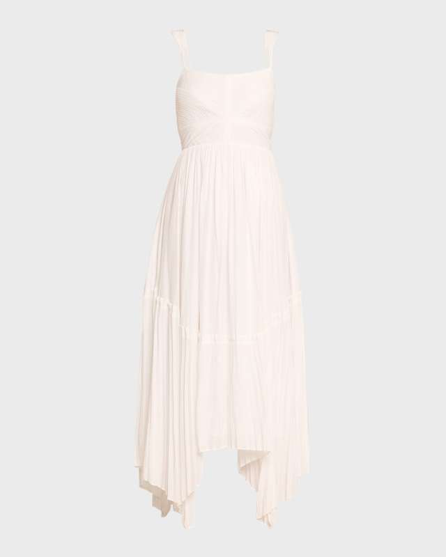 August Pleated Handkerchief Dress