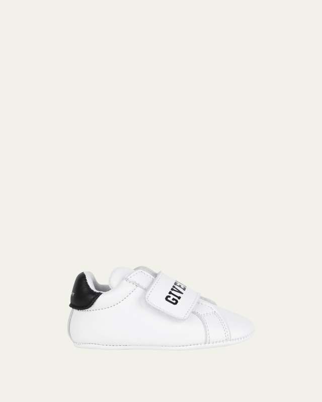Kid's Logo-Print Leather Slippers,