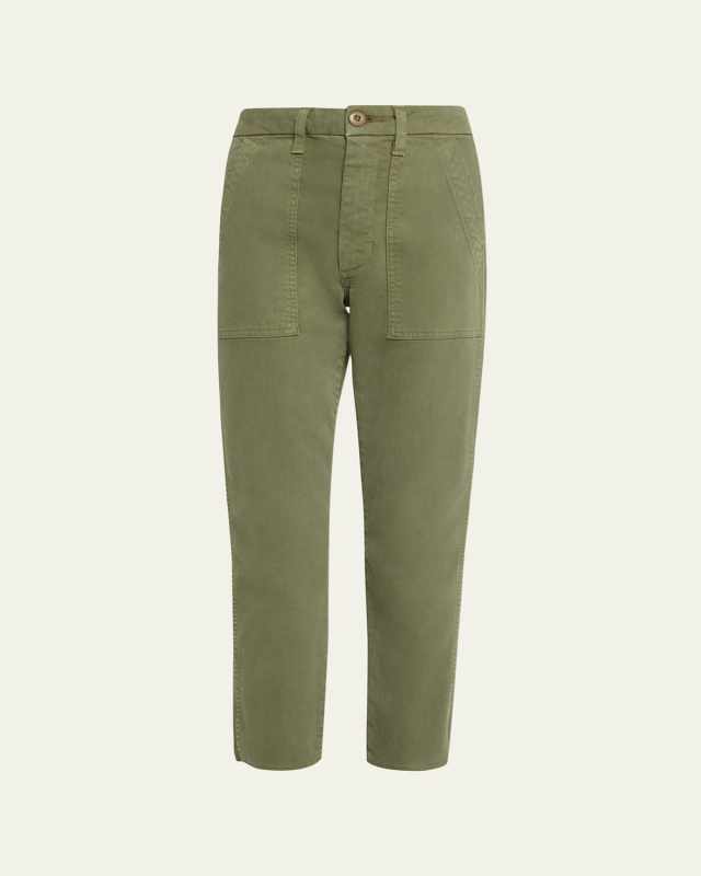 Easy Straight Cropped Army Trousers