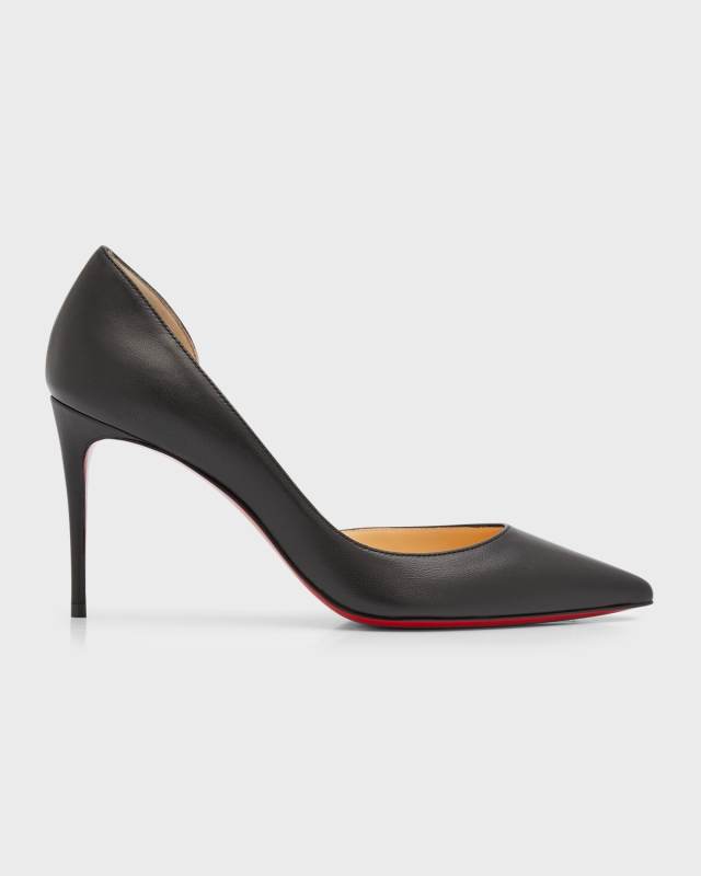 Iriza Leather Half-d'Orsay Red Sole Pumps