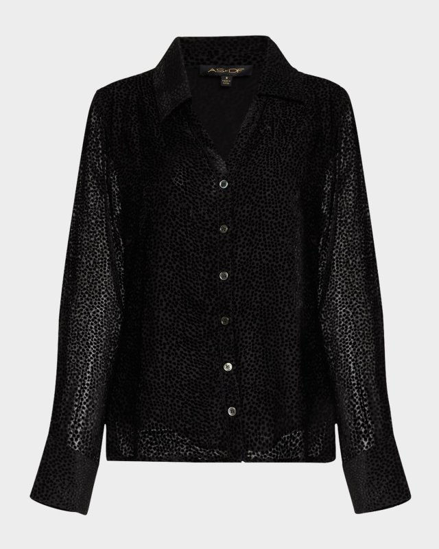 Savannah Velvet Burnout Blouse