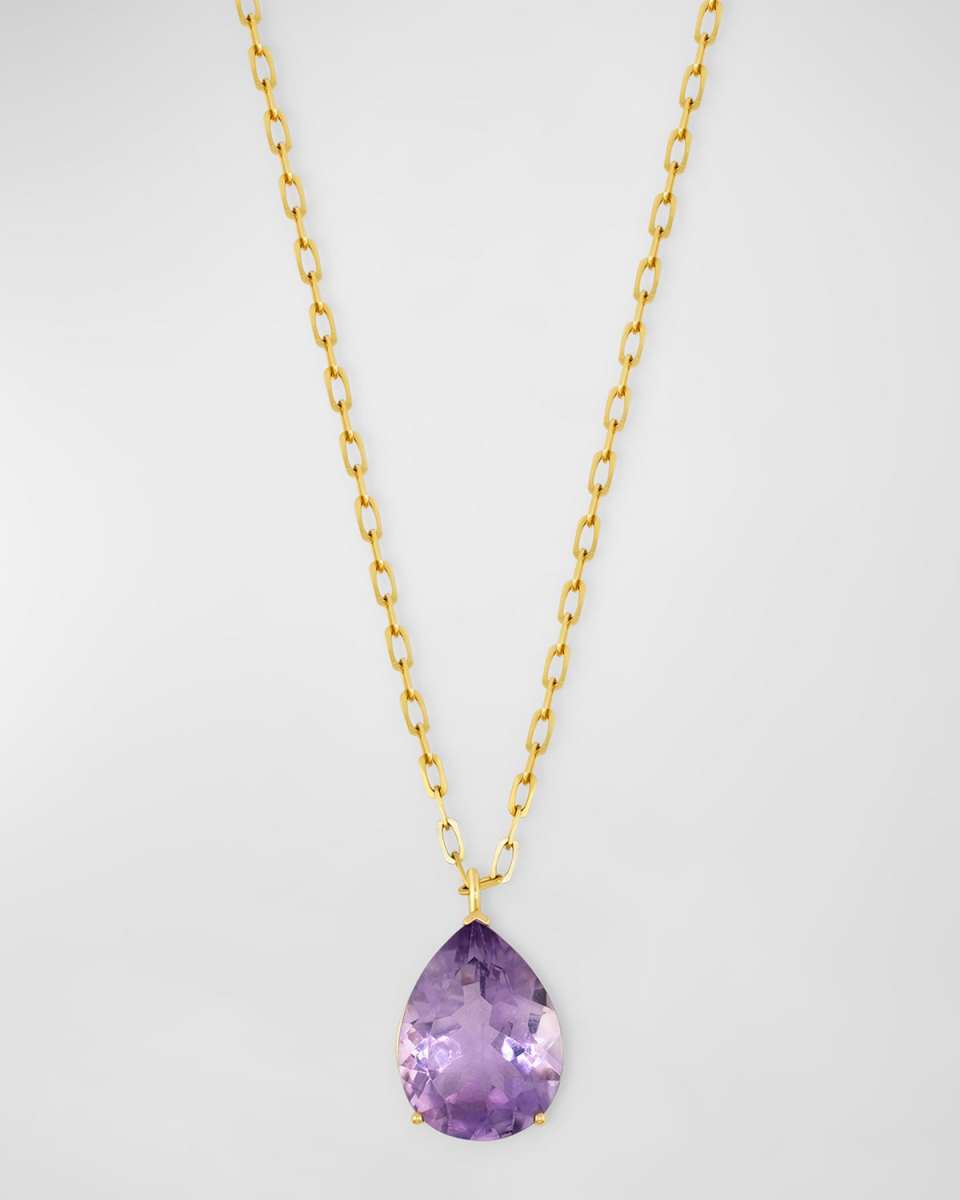 Gemmy 13K Pear Shape Amethyst Necklace