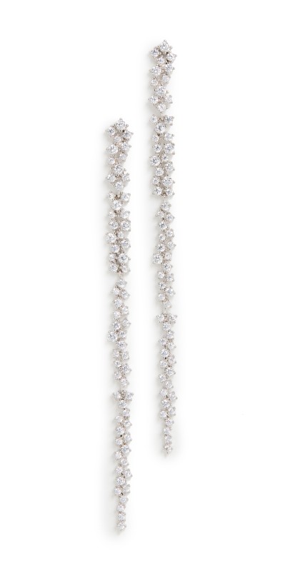 SHASHI Kalista Pave Earrings White Gold