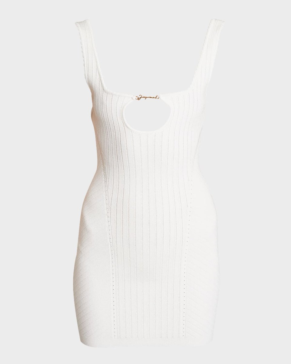 Sierra Logo Script Cutout Sleeveless Rib Mini Dress