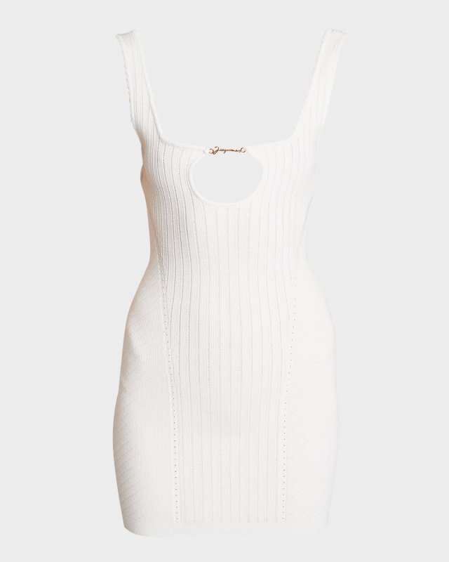 Sierra Logo Script Cutout Sleeveless Rib Mini Dress