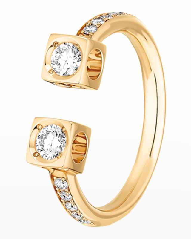 Yellow Gold Le Cube Diamond Shank Ring, Size 6.5