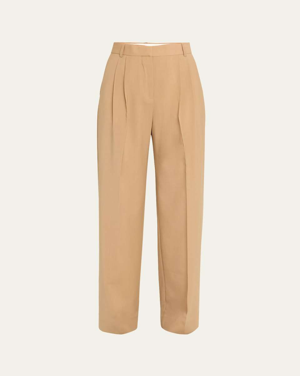 Pleated Wide-Leg Trousers
