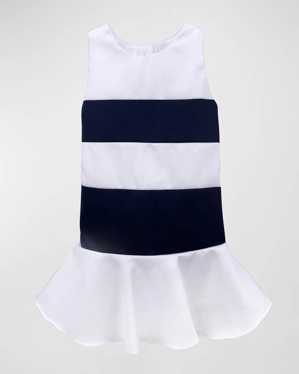 Girl's Stripe Sleeveless Flounce Dress, Size 6M-24