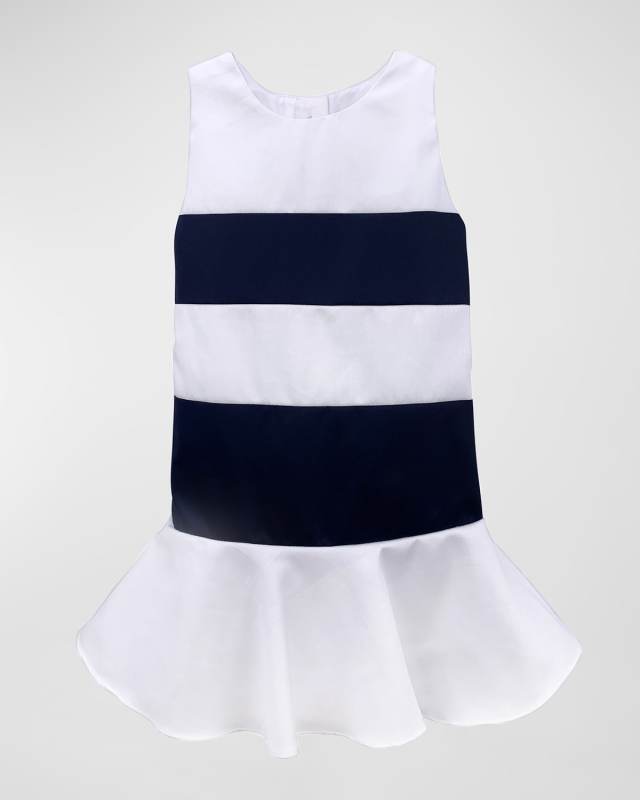 Girl's Stripe Sleeveless Flounce Dress, Size 6M-24